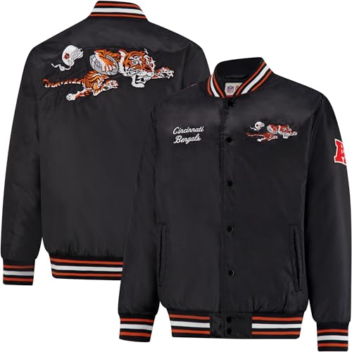 Chaqueta de satén NFL Heritage Logo Ultra Game para hombre talla S