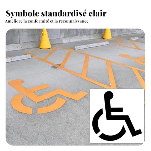 Pochoir fauteuil roulant en silicone pour signalisation de parking accessible