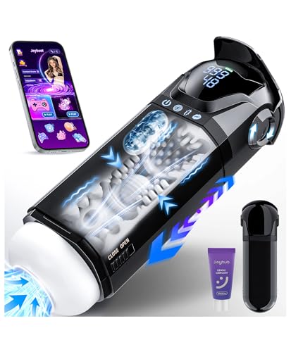 Image of Uoffile Male Sex Toy for Men, App Controlled Male Masturbator with 9 Suction 9 Thrusting 9 Vibration Modes, Penis Pump 3D Pocket Pussy Male Stroker with LCD Screen, Blowjob Simulation Adult Toy