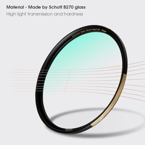 Filtro MCUV Haida de latón y vidrio templado resistente para objetivos de gran angular 67mm 7