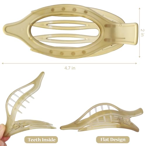 CHANDAT Flat Hair Clip 6 pcs Lay Down Claw Clips Hair Accessories for Women -Ice Cream — view 3