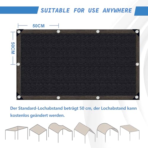 Toldo Rectangular Resistente a desgarros con ojales y protección UV 6