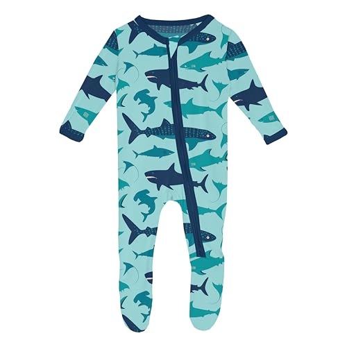 Image of KicKee Footie with 2 Way Zipper in Celebration Prints, One-Piece Boy or Girl Baby Clothes