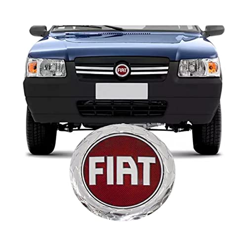 EMBLEMA ADESIVO LOGO FIAT GRADE UNO FIRE 04/07 COPO TODOS-VERMELHO