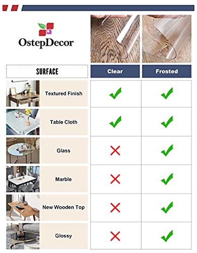 Ostepdecor Clear Table Protector, 72 X 42 Inch Clear Table Cover, 1.5Mm Thick Plastic Table Protector For Dining Room Table, Clear Tablecloth Protector, Clear Table Pad For Kitchen Wood Grain #TOP2