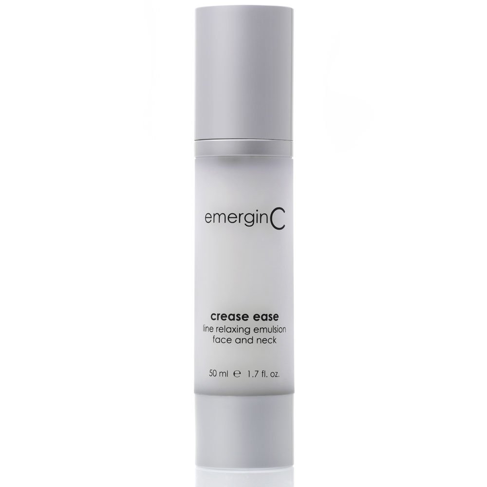 emerginC Crease Ease Emulsion - Intensive Face + Neck Serum with Peptides, Micro-Collagen + Sweet Almond for Aging Skin (1.6 oz, 50 ml)