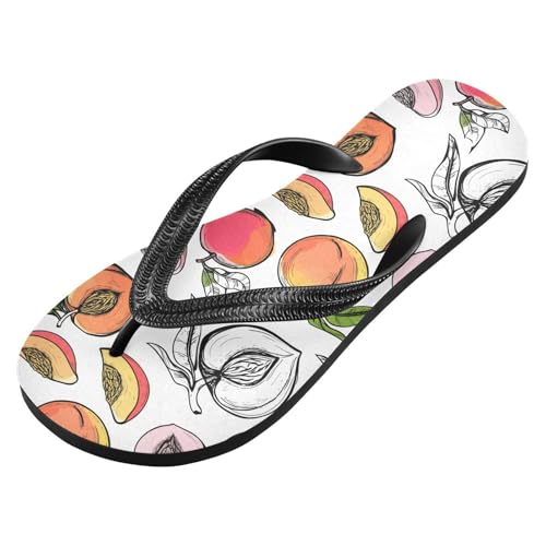 Sinestour Peach Fruit White Flip Flops for Beach Thong Sandals Anti-slip Lightweight Beach Slippers for Indoor Outdoor House2