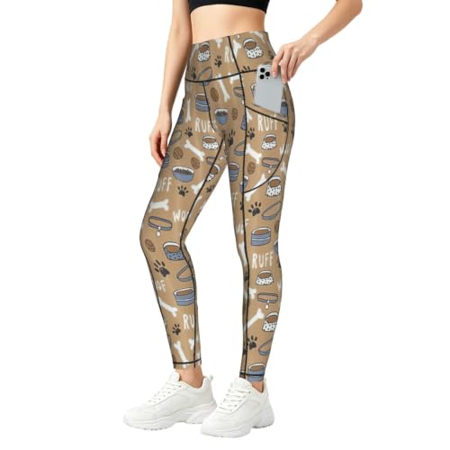 Pantalones de yoga holgados con estampado de pata de perro leggings de descanso para mujer