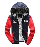 Haiba NO.11 - Abrigo de invierno para hombre y mujer, con forro polar, con cremallera, color rojo, EU XXL