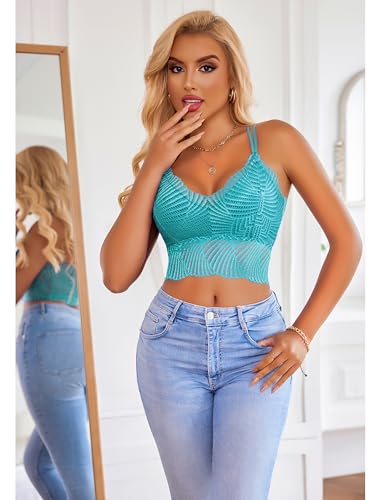Image of Avidlove Lace Bralette for Women V Neck Camisoles Racerback Adjustable Strap Crop Top