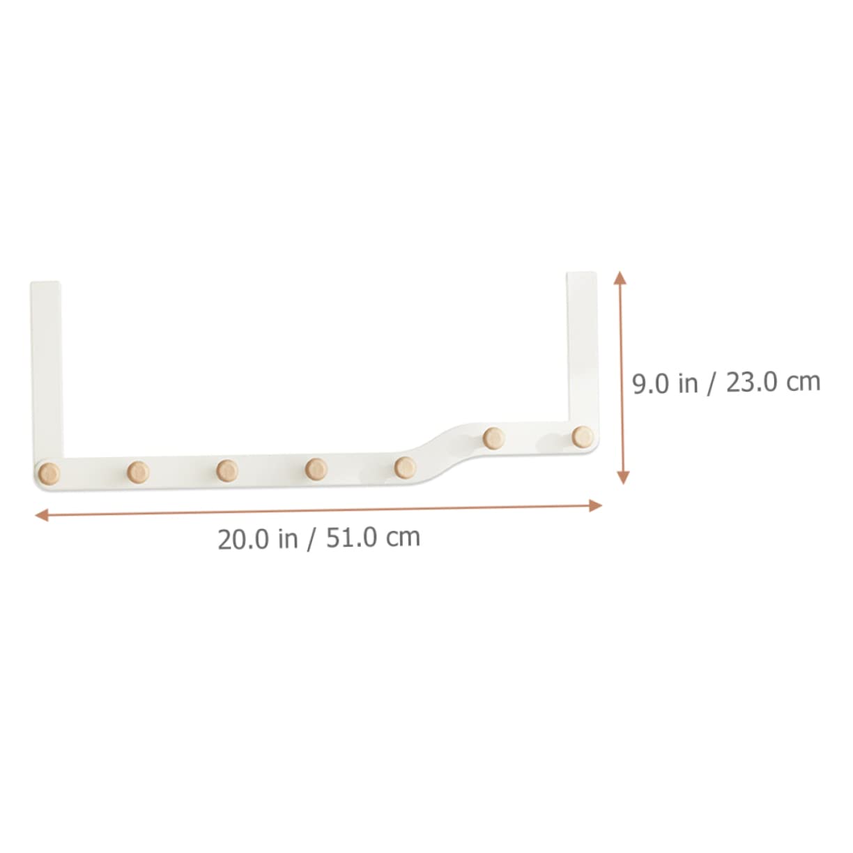 Homoyoyo Gancho para Puerta sin Taladrar, Colgador de Madera Blanco 7 Ganchos, Práctico y Ahorra Espacio para Dormitorio y Baño