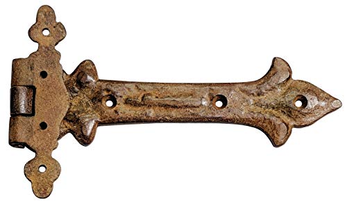 Image of Adonai Hardware Adonijah Antique Cast Iron Strap T Hinge (7.9 inch x 8 Pack, Rust Living Finish) for Barn Doors, Gates, Kitchen Cabinets, Sheds, Wooden Box, Furniture, Cedar Chest and Trunks