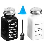 ✩Multifunción: Salero y pimentero para sal y pimienta, pero también es ideal para especias, condimentos, hierbas finas, azúcar y otros condimentos. No solo puede freír y cocinar platos en la cocina, sino también asar al aire libre. También es adecuado para ser parte de un restaurante, una gran adición cuando desea elevar el sabor de su comida. Este adorable juego de cocteleras en blanco y negro está diseñado con un aspecto clásico, un regalo perfecto.