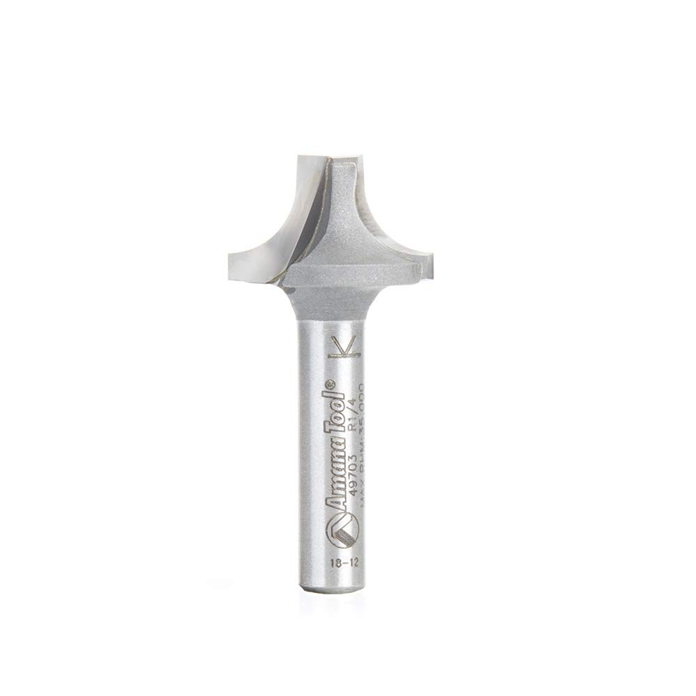 Amana Tool 49721 Carbide Tipped Plunging Round Over 1/2 R x 1-3/8 D x 3/4 CH x 1/2 Inch SHK Router Bit