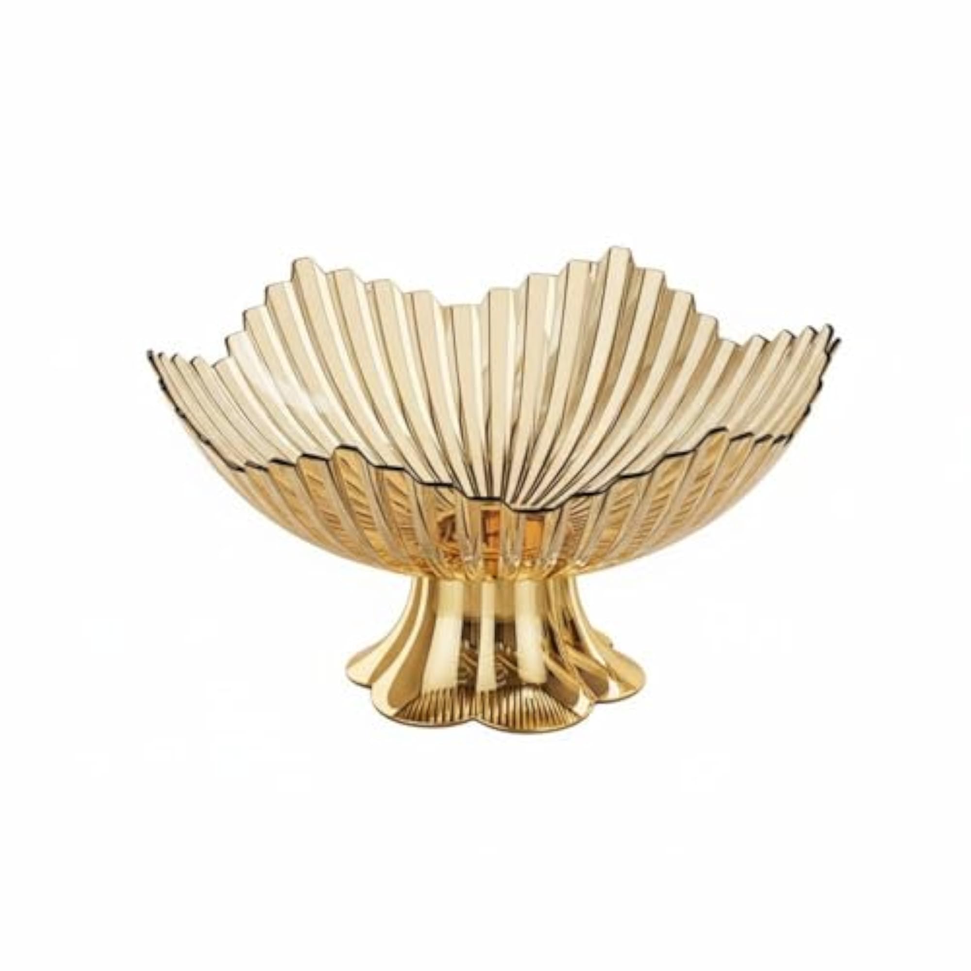 Light Luxury Design Pedestal Fruit Bowl, Petal Shape