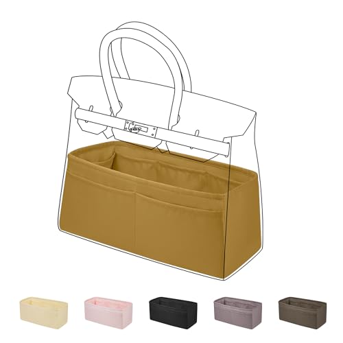 Organizador de bolsa sedoso DGAZ, macio, serve para bolsas Birkin 25/30/35/40, seda, bolsa de mão de luxo em modeladores de bolsa, mulheres (cor biscuit, BK25)