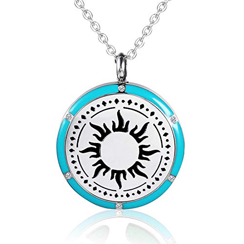 Preisvergleich Produktbild Aromatherapie-Anhänger Geometrische Tier Parfüm Halskette Edelstahl Aromatherapie Medaillon Emaille Anhänger Ätherisches Öl Diffusor Schmuck