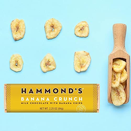 Hammond's Candies Gourmet Chocolate Candy Bars – Banana Crunch | Sweet Milk Chocolate With Banana Chips Chocolate Bar, Dried Banana Candy, Certified Kosher, Handcrafted In The Usa | Pack Of 5 #TOP1