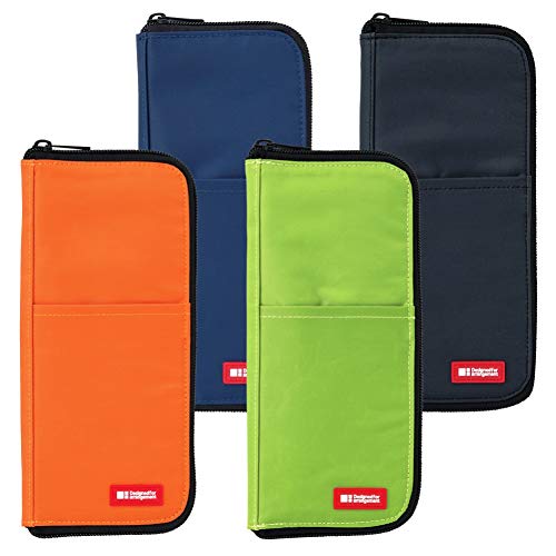 Image of LIHIT LAB Slim Pen /Pencil Pouch, 0.7 x 3.9 x 8.5 Inches, Orange (A7652-4)
