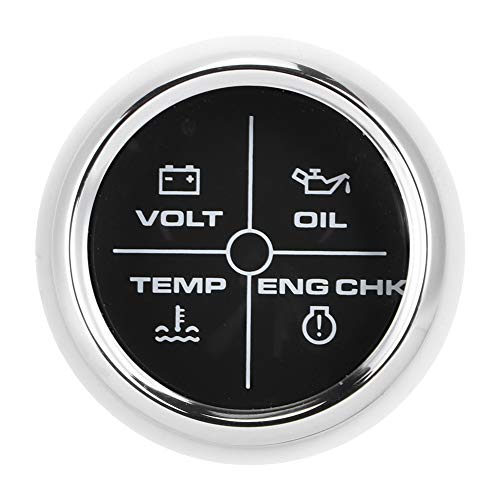 Universal Speedometer Boat Gauge, 52mm/2in Multifunction 4LED Alarm
