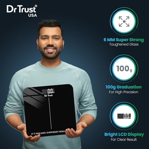 Dr Trust USA Inspire Personal Digital Electronic Weight Machine For Human Body 180Kg Capacity Weighing Scale-523 (Black) … - Image 3