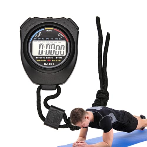 Regarder Timer Portable, Sport Watch imperméable | Time Counter Professional Home Gym Watch | Yoga Running Swimming Clock Home Baking Timer avec grand affichage pour l'arbitre, les étudiants, les athl