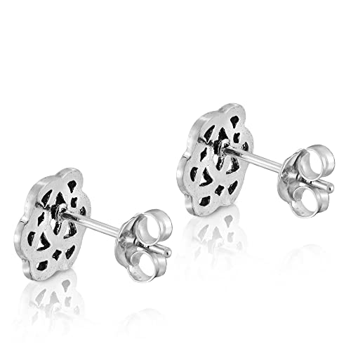 Aeravida Interlocking Celtic Knot Sterling Silver Stud Earrings For Women, 10Mm #TOP2