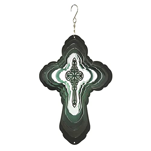 Dicksons Multidimensional Winter Green 12 inch Stainless Steel Wind Spinner Outdoor Accessory
