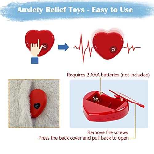 ZALBYUY Heartbeat Puppy Toy, Puppy Sleep Aid Toy, Small Dog Training Toys for Separation Anxiety Relief, Pets Plush Toys for Dogs Cats (White) by ZALBYUY - Image 3