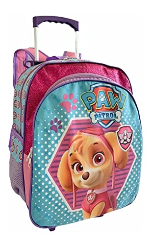 Kit Mochila Patrulha Canina Skye Rodinhas Tam G Glitter F5