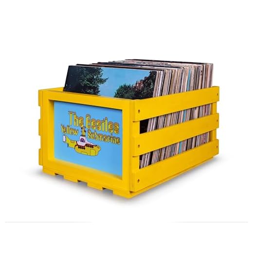 Crosley AC1004A-YS Record Storage Crate Holds up to 75 Albums, The Beatles Yellow Submarine