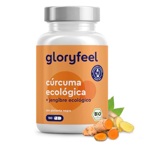 Cápsulas de Cúrcuma con Jengibre y Pimienta Negra, 180 uds