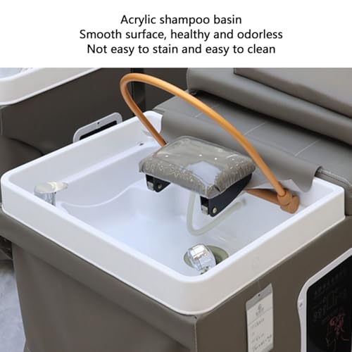 BDJSN Professional Salon Shampoo Bed, Multifunctional Spa Massage Chair With Water Circulation System, Intelligent Head Treatment Bed With Stool, Capacity 660lbs - Image 5