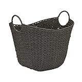 Household Essentials Paper Rope Basket with Handles, Natural Woven Woven Storage Basket, Great for Decoration or Organization
