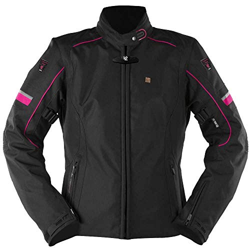V'QUATTRO DESIGN LIVYA JKT Lady veste moto femme noire et rose homologuée CE