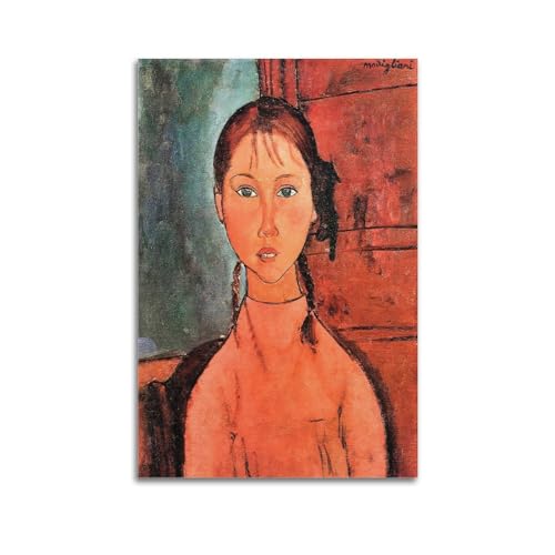 Poster Amedeo Modigliani fille avec des tresses toile de chambre 40x60 cm