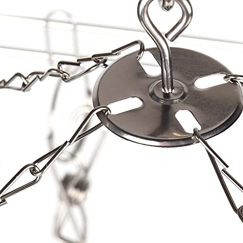 YORKING 2PCS Sock Hangers for Washing Line Stainless Steel Sock Dryer with 20 Pegs Metal Windproof Drying Rack with Swivel Hook Square Laundry Hanger for Underwear Clothes Gloves Shoes Insoles - Image 5