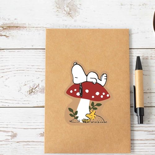 Image of Peanuts Snoopy Mushroom Adhesive Vinyl Decal - Cute Snoopy Sticker for Car, Water Bottle or Laptop