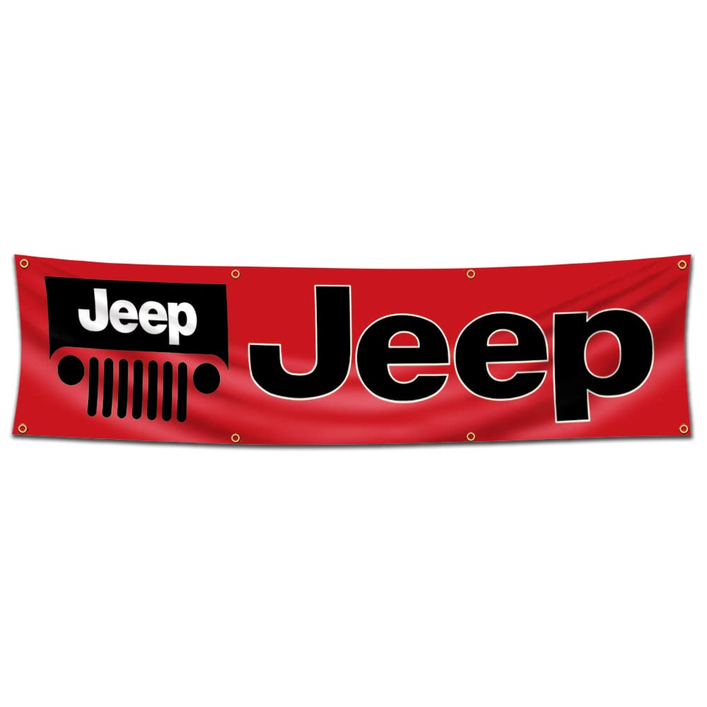 Kasflag Flag Compatible with Jeep Flag Banner (2x8ft,Heavy Duty, Durable 150D Polyester) For Outdoor Room Man Cave