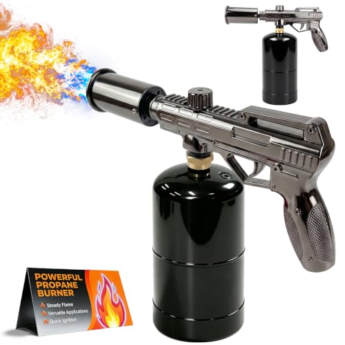 Image of Powerful Propane Torch Gun, Adjustable Flame Kitchen Blow Torch for Cooking, Searing Steak, BBQ, Campfire, Charcoal Lighter (Tank Not Included)