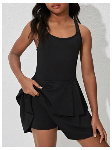WDIRARA Girl's Layered Ruffle Sleeveless Tennis Dress Criss Cross Back A Line Workout Athletic Golf Dresses3