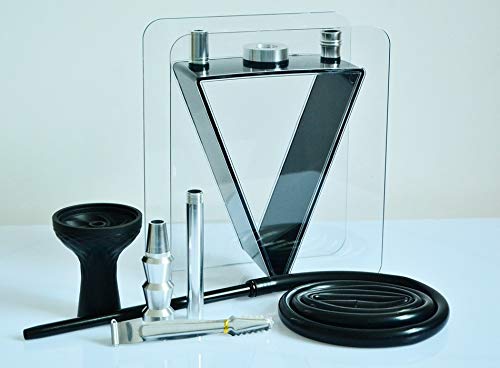 Premium Design Bong Triangle Shisha Methacrylate Premium. 26 cm. Original Hookah. Ideal for a Good Gift. Complete kit with Hose, clamp and Bowl.