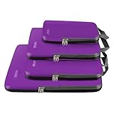 Bagail 4 Set/6 Set Compression Packing Cubes Travel Expandable Packing Organizers(Purple,4 Set)