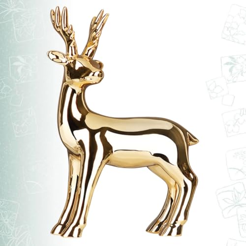 Statuette faon en céramique dorée pour cadeau de crémaillère