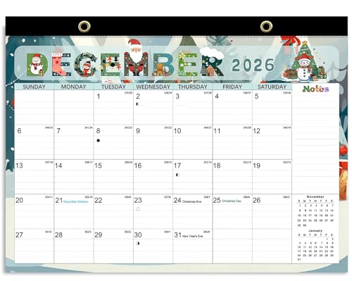 Desk Calendar Anti Ink Bleed and Transparent Cover Large Ruled Blocks 18 Months Calendar 17 x 12 Large Seasonal Desk Calendar for Home and Office Planning