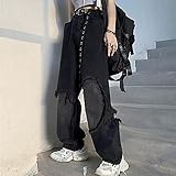 Stil: Gothic Hip Hop Frauen Lose Hosen High Street Mode Vintage Streetwear Lange Hose