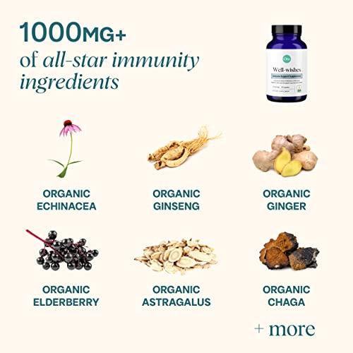 Ora Organic Vitamin C Immunity Booster- Well-Wishes- Acerola Extract, Elderberry, & Echinacea- High Antioxidants, Supports Inflammatory Response- No Artificial Ingredients- 90 Vegan Capsules #TOP2
