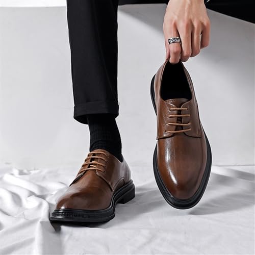Men Formal Shoes Dress Oxford Lace Up Non Slip Block Heel Shoe for Casual Wedding Party Prom Office Genuine Leather Brogue2