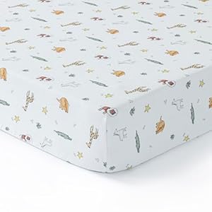 Dreamology Muslin Crib Sheets Boys,Girls | Super Soft,Breathable Crib Sheet,1 Pack | 100% Cotton Crib Sheets for Standard Cribs,Toddler Bed Sheets,52×28 Crib Mattress Sheet | Animal