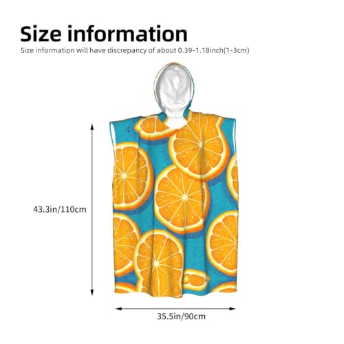 Poncho plage microfibre imprimé orange pour le surf et l'été - 4